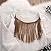 3pcs Newborn Infant Baby Girls Tassels Romper+Pants+Headband Legging Outfits Set (0-3 Months, White&Black)