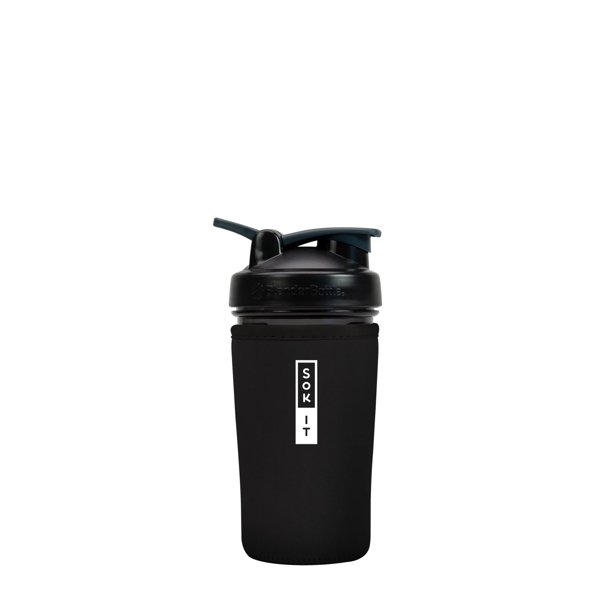 Photo 1 of Sok It BotlSok Protein Blender Shaker Bottle Sleeve Insulated Neoprene Cover (Black, Fits 24oz Blender)