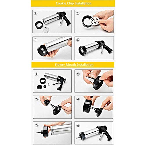 TEEPAO Cookie Press Gun, 13 Stainless Steel Disc Shapes Spritz Cookie Maker Kits and 8 Piping - Versatile, Reusable, for Christmas Party/Birthday Celebration/Anniversary Biscuit Decoration - Thumbnail 3