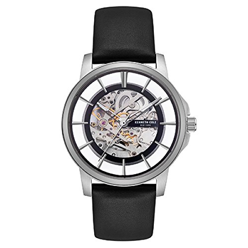Kenneth Cole New York Men's Automatic Stainless Steel and Leather Casual Watch, Color:Black (Model: KC50227001)
