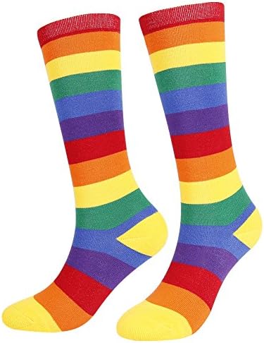 Novelty Funny Cool Crazy Casual Colorful Cotton Dress Crew Socks for Men,Women,Kids (Rainbow/2 pairs)