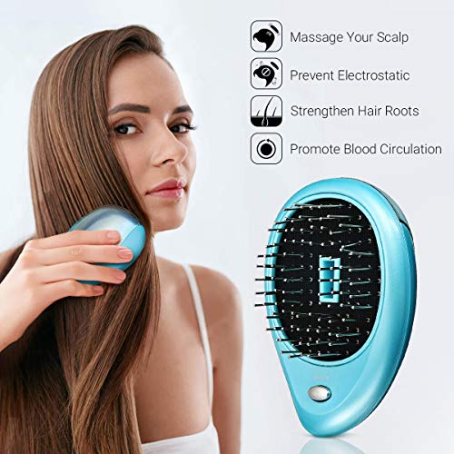 Electric Ionic Hairbrush, Luckyfine Mini Hair Brush Comb Massager
