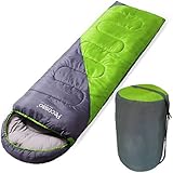 Pecosso Ultralight Sleeping Bag : Outdoor Warming Compression Sack - Comfort, Lightweight, Waterproof, 3-4 Season Packable Bag for Camping, Travel, Backpacking, Hiking Fit Kid/Men/Women (Green)