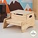 KidKraft Wooden Step 'N Store Stool with Handles and Hidden Storage - Natural, Gift for Ages 3-8