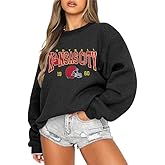 UNIQUEONE Game Day Sweatshirt Women Football Sweatshirts Football Mom Hoodie Touchdown Shirt Casual Crewneck Pullover