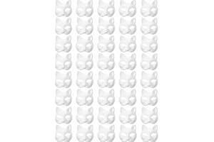 XYBHRC Cat Mask, Therian Masks White Cat Masks Blank DIY Halloween Mask Animal Half Facemasks Masquerade Cosplay Party