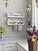 Rustic State William Wall Mount Wood Floating Shelf with Rail & Towel Bar - Photo Frame Picture Ledge Display - Spice Rack - Kitchen Bathroom Living Room Bedroom Décor - 22 Inch - White
