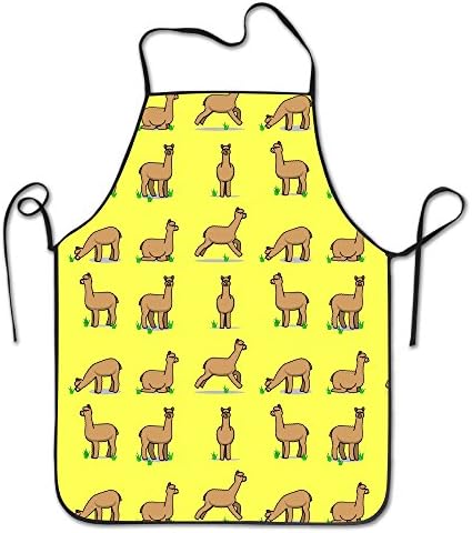Funny Llama Head Chef Kitchen Cooking And Baking Aprons Bib Aprons