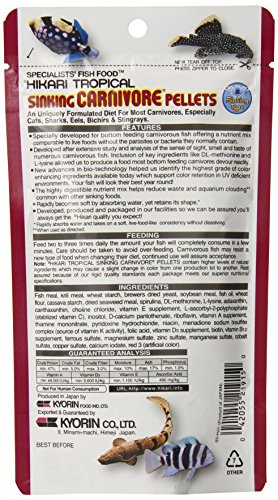 Hikari Sinking Carnivore Pellets for Pets, 2.61-Ounce