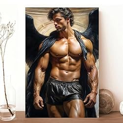 HMLZSJ Nude Muscle Male Torso Portrait Art Gay