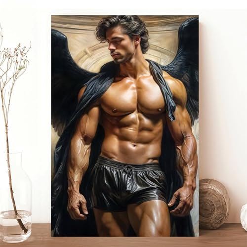 HMLZSJ Nude Muscle Male Torso Portrait Art Gay
