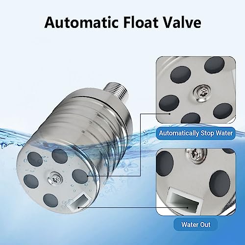 1/2'' Auto Fill Shut Off Water Tank Float Valve, 304 Stainless Steel
