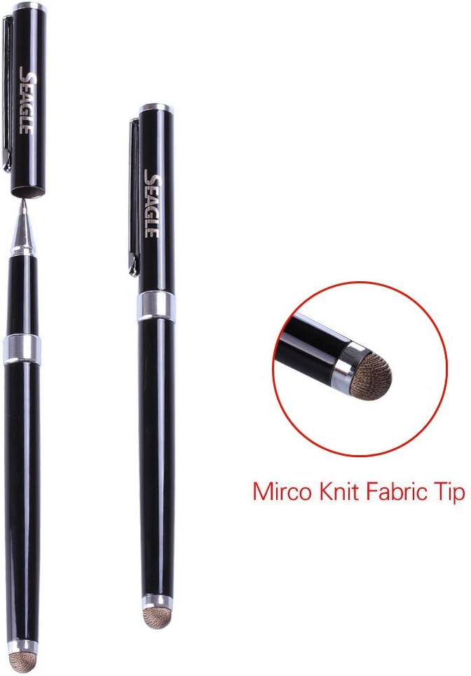 Seagle Micro-Knit Fabric Tip Capacitive Touch Screen Stylus Pen For All iPad / All iPhone / iPod Touch / HTC / All Samsung Galaxy / Other Tablets - Black