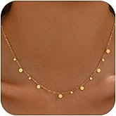 Havopso Gold Chain Necklace for Women 18K Gold Plated Dainty Star Cross Heart Cuabn Choker Chains Stainless Steel Trendy Jewelry Christmas Gifts