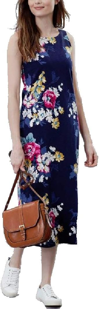 joules riva midi dress Joules Riva Pink Multi Striped Sleeveless