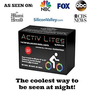 Activ Life LED Bike Wheel Lights with Batteries Included! Get 100% Brighter and Visible from All Angles for Ultimate Safety & Style (1 Tire Pack)