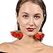 Fan Shape Tassels Dangle Stud Earrings For Women's Girls Bohemia Ethnic Eardrop Jewellery by SUNSCSC (W683A)