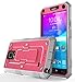E LV Hybrid Armor Protection Defender Case Cover with Built-in Screen Protector for Samsung Galaxy Note 4 - Red Melon/ Gray