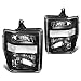 Auto Dynasty Factory Style Halogen Headlights Assembly Compatible with Ford F250 F350 F450 F550 Super Duty 2nd Gen 2008-2010, Driver and Passenger Side, Black Housing Clear Corner