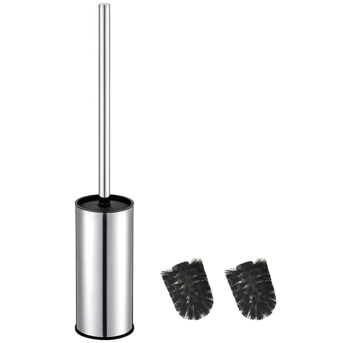 bgl Chrome Stainless Steel 304 Toilet Brush and Holder, Round Standing Toilet Bowl Brush and Holder for Bathroom