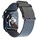 CARTERJETT Genuine Leather Band Compatible with Apple Watch Ultra 49mm & 46mm 45mm 44mm Band - Men Women Sleek Replacement Band for iWatch Series 10 & All Models (S/M - Black)
