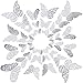 72 Pieces 3D Butterfly Wall Decals Sticker Wall Decal Decor Art Decorative Sticker 3 Sizes for Room Home Nursery Classroom Offices Kids Girl Boy Bedroom Bathroom Living Room Decor (Silver)