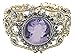 Alilang Womens Vintage Inspired Golden Tone Rhinestone Purple Victorian Cameo Lady Queen Princess Cuff Bangle Bracelet