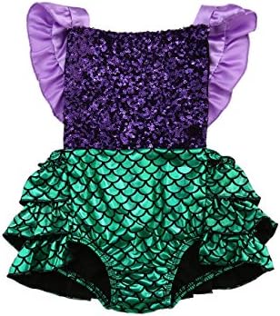 Mermaid Clothes Sleeveless Bodysuit Romper for Baby Girl