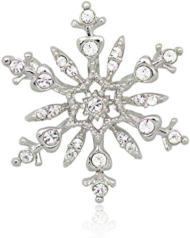 Akianna Silver-Tone Crystal Element Snowflake Pin Brooch
