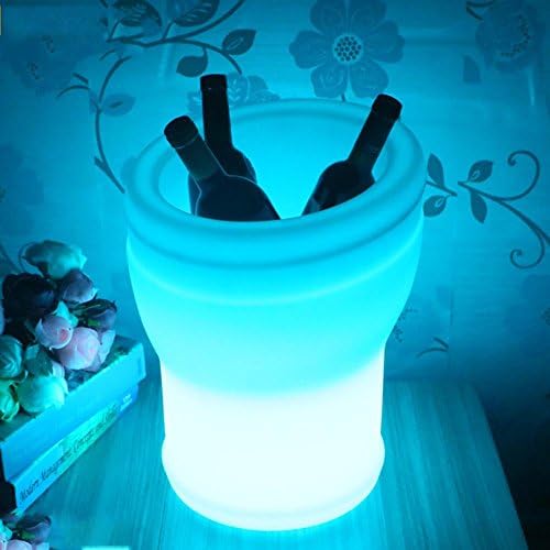 HUANZI LED Party Drinks Ice Bucket, Large Size Waterproof Illuminated Color Changing Ice Bucket for Bar, colorful 313141cm
