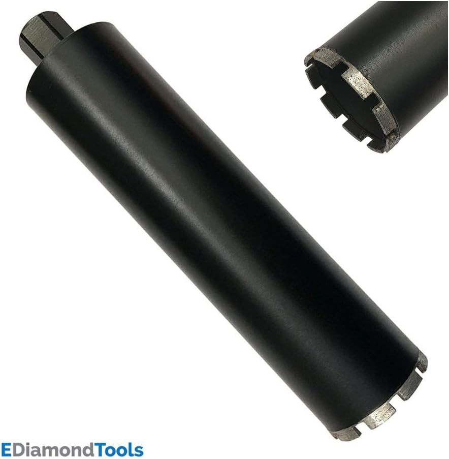Supreme Wet Drill Core Bits for High PSI/Reinforced Concrete 4" Diameter 1-1/4"–7 Threaded #30/40 Diamond Grits
