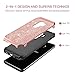 BENTOBEN Luxury Glitter Bling 2 in 1 Hybrid Hard Cover with Sparkly PU Leather Chrome Scratch Resistant Shockproof Protective Phone Case for Samsung Galaxy S9 Plus(2018 Released) /SM-G960U,Rose Gold