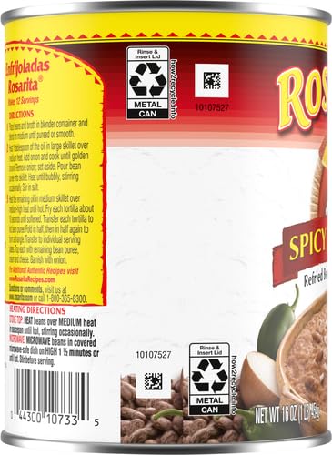 ROSARITA SPICY JALAPEÑO REFRIED BEANS, 16 OZ