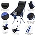 ENKEEO Camping Folding Chair Portable Lightweight Mesh Seat with 330 lbs Capacity, Built-in Pillow, 3 Pockets, Backrest and Carry Bag for Backpacking, Fishing, Hiking, Picnic, Travel and Beach - Blue