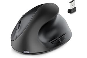 Gaicabi Rechargeable Dual Mode USB 2.4G Wireless + Bluetooth Mouse Vertical Ergonomic Optical Mice for Computer Notebook Blac