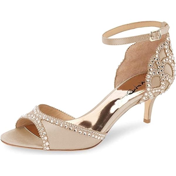 Women's Rhinestone Sparkly Heels | Low Chunky Block Heel Sandals For Wedding, Prom, Party 10 thumbnail image