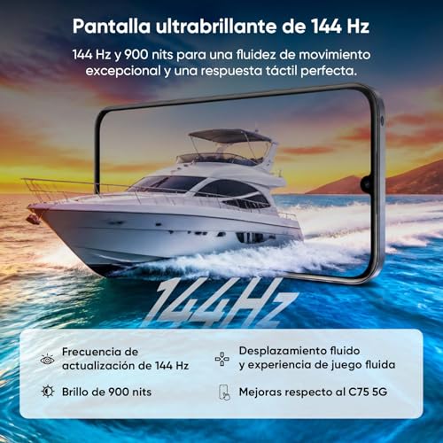 realme C100 5G Smartphone 128GB ROM, Titan 6600mAh Battery and Quick Charge 45W, Mobile Phone with 144Hz Ultra Bright, Android 16 Mobile Military Anti-Shock Resistance, Reverse Charging 6.5W, IP64