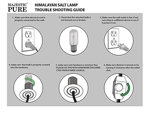 Majestic Pure Himalayan Salt Lamp - Natural Pink Salt Rock Lamp, Hand Carved, Wooden Base, Brightness Dimmer, 3 Bulbs… - Image 8