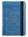Passport Holder Cover Wallet Travel Essentials RFID Blocking Leather Card Case International Must Haves Travel Accessories for Women Men(101#Blue)