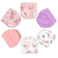 Baby 6 Layers Cotton Training Pants 6-Pack Padded Potty Training Underwear for Toddler Girls (4T/33.1-37.4LB)