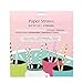 160-Pack Paper Straws - White, Yellow, Green, and Peach Colored Fun Biodegradable Drinking Straws with Floral Designs - 7.75 inches