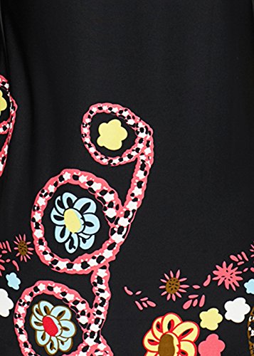 image for Aincrso Women Floral Tunic with 3/4 Sleeves - Long Casual Floral Shirt