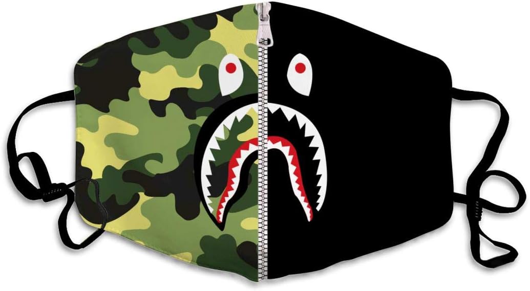 Bape Shark Half Green Army Anti-Dust Anti-Pollution Windproof Cover Adjustable Earloop