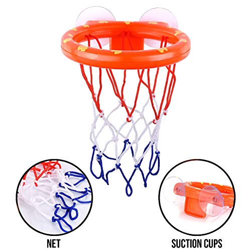 House Ur Home Bath Toy Fun Basketball Hoop & Balls Set for Boys and Girls- Kid & Toddler Bathtub Shooting Game with Strong Suctions Cups That Stick to Any Flat Surface. Perfect Bath Toys Gift Set.