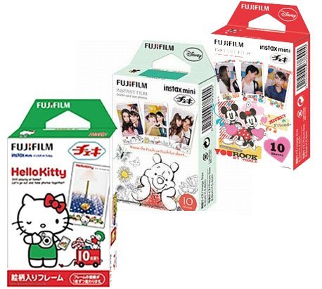Fuji Instax Films Disney Mickey - Pooh - Hello Kitty Set for Instax 7s - 50s - Polaroid Mio - Polaroid 300 - Diana Instant Back+