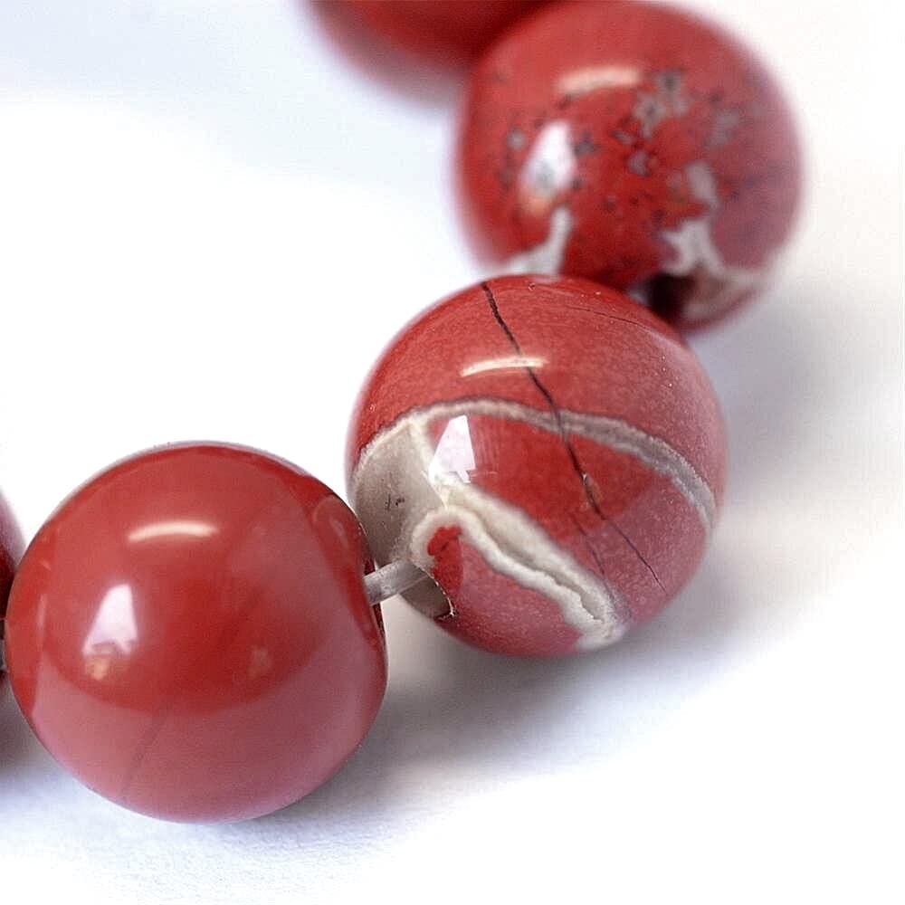 Perlin Gemstone Imperial Jasper Beads Red 8 mm Ball Natural Stone Jasper Beads Jewellery Beads Craft Beads Pack of 15 G56