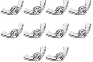 uxcell M4 x 0.7mm Wing Nuts, Carbon Steel Zinc Plated Fasteners Parts Screws Hand Twist Tighten Ear Butterfly Nut, 10pcs