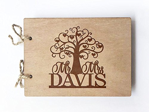 Click Here to See More Images Wedding Guest book (wood) - notebook - Love Tree