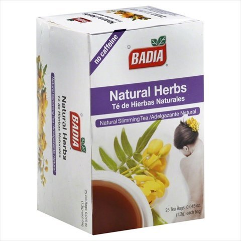 BADIA NATURAL HERBS TEA BAGS, 25-COUNT (PACK OF10)