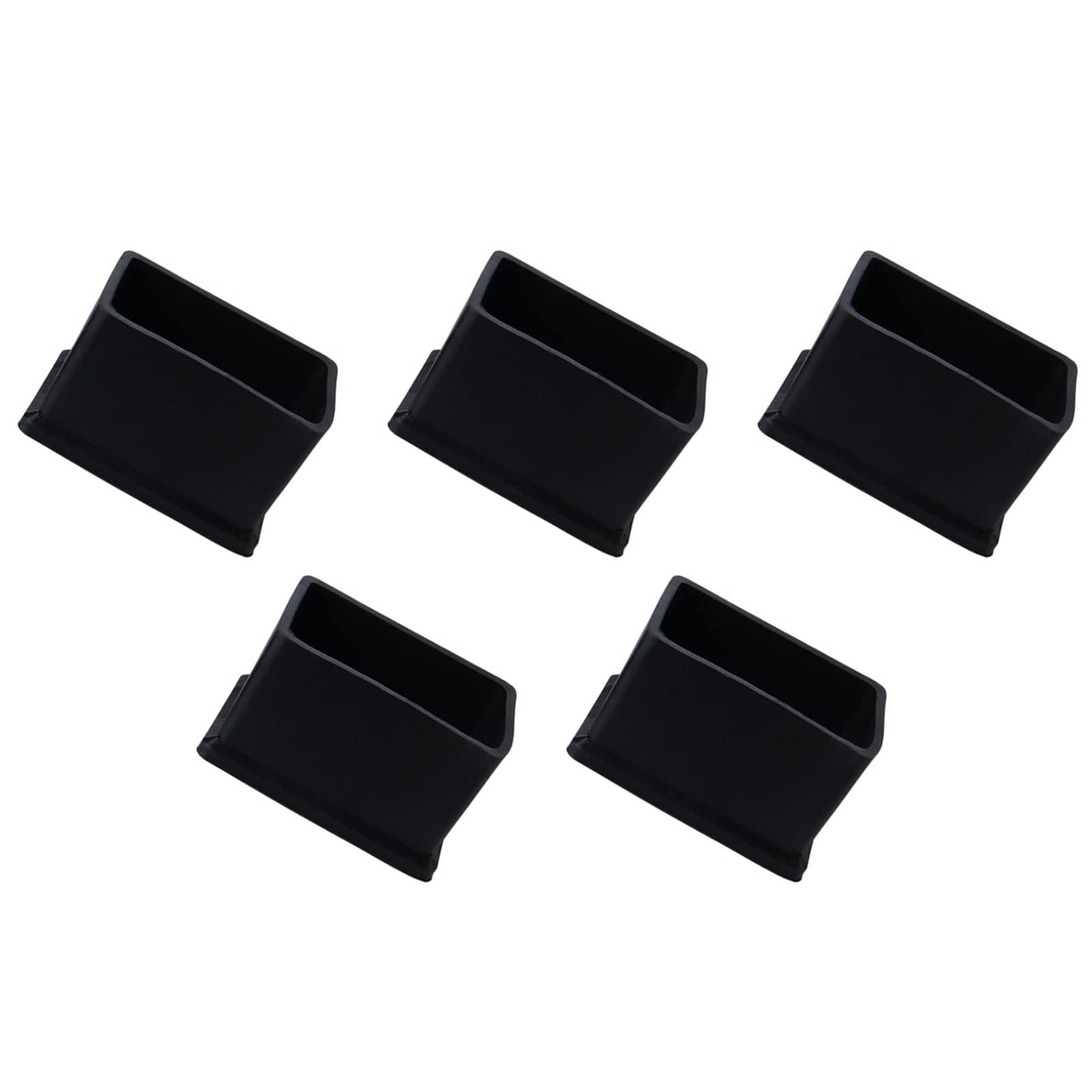 METALLIXITY Chair Leg End Cover (50mm x 30mm) 5Pcs, Rectangle PVC Furniture Feet Caps Floor Protector - for Sofa Table Patio Chairs, Black